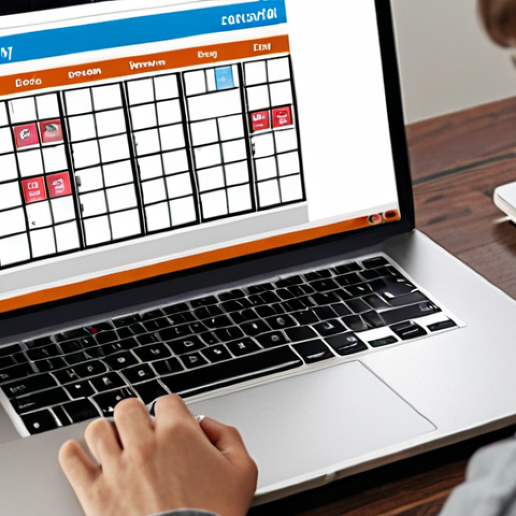 **

A student looking at a well-organized digital calendar on a laptop, with icons representing classes, study time, and social activities. The calendar is visually clean and efficient. Focus on conveying the concept of AI-powered time management and reduced stress. Keywords: Study schedule, AI assistant, Organized, Stress-free.

**